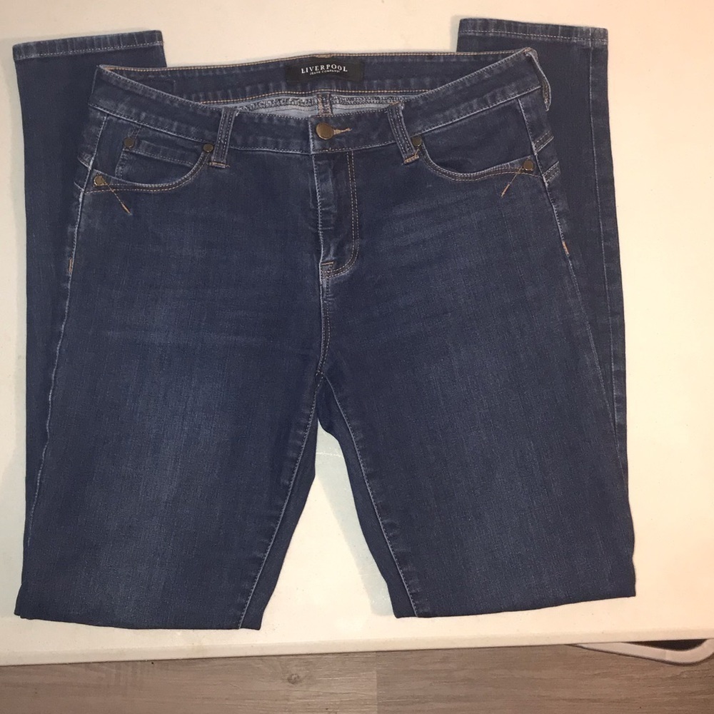 LIVERPOOL Jean Company dark wash denim skinny Jean pants size 8